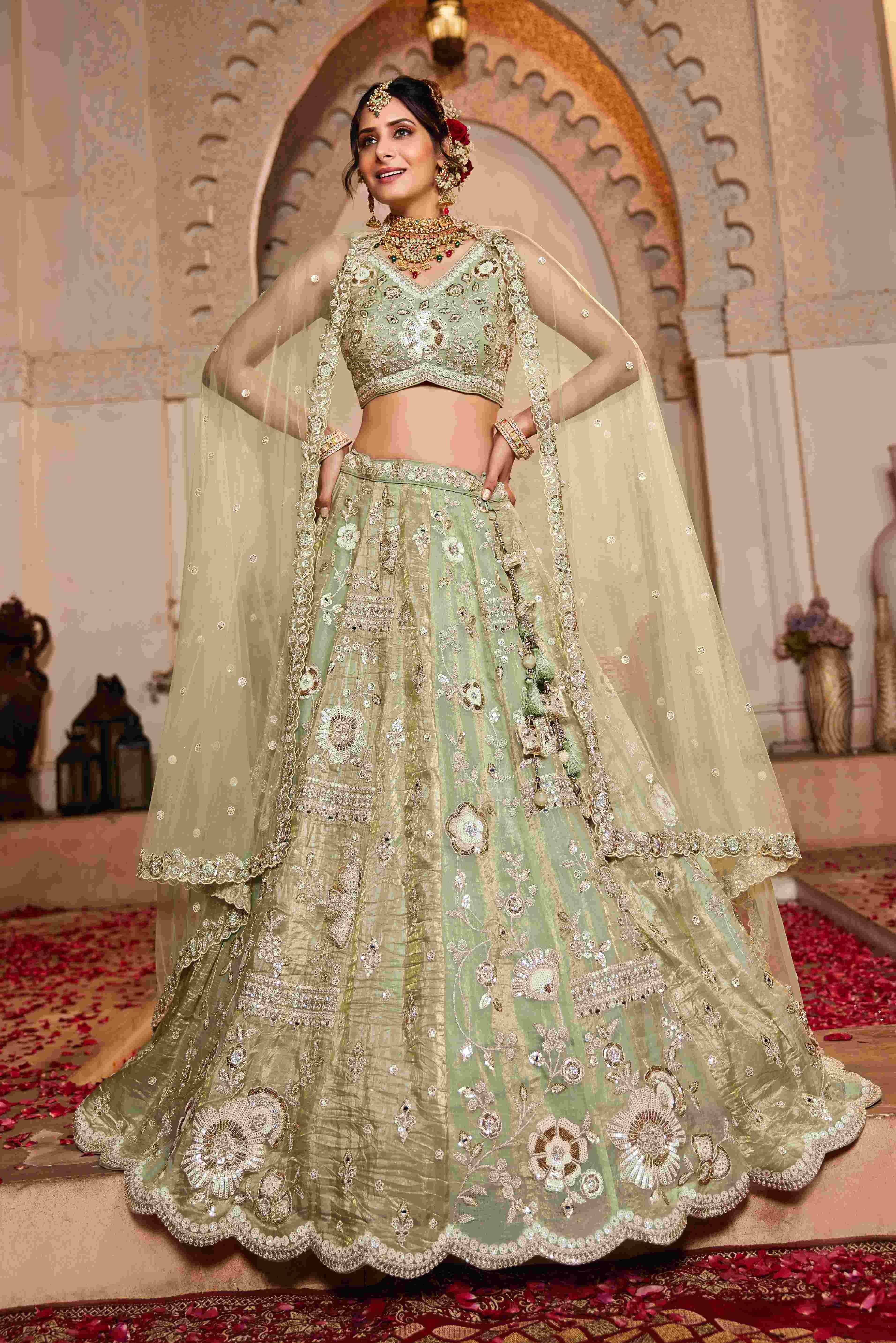 Tissue Bridal Net Lehenga Choli - Top-Rated Customer Favorite - MYLUXURY LANE ENTERPRISE